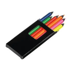 Gift Campaign Scatola con 6 matite colorate personalizzate dai colori fluo Funky></noscript> Matite Colorate