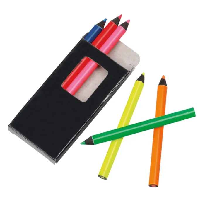Gift Campaign Scatola con 6 matite colorate personalizzate dai colori fluo Funky> Matite Colorate