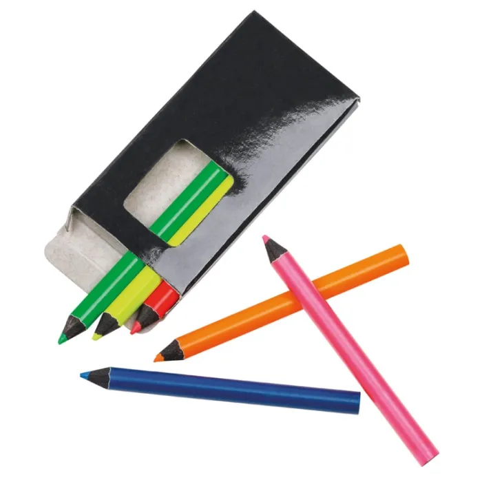 Gift Campaign Scatola con 6 matite colorate personalizzate dai colori fluo Funky> Matite Colorate