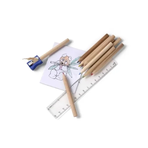 Gift Campaign Scatola con 10 pastelli disegni da colorare righello e temperino Funny> Matite Colorate