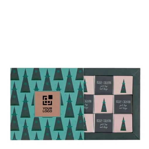 Gift Campaign Scatola di 9 cioccolatini bianchi, fondenti e al latte da 9g ciascuno> Cioccolatini