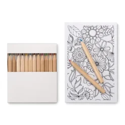 Gift Campaign Scatola di 12 matite colorate e blocchetto con 10 disegni Floral> Regali Per Bambini|Matite Colorate