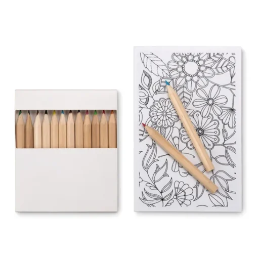 Gift Campaign Scatola di 12 matite colorate e blocchetto con 10 disegni Floral> Regali Per Bambini|Matite Colorate