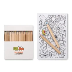 Gift Campaign Scatola di 12 matite colorate e blocchetto con 10 disegni Floral></noscript> Regali Per Bambini|Matite Colorate
