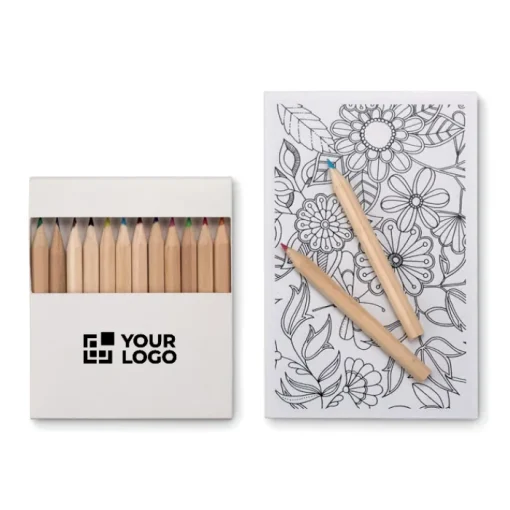 Gift Campaign Scatola di 12 matite colorate e blocchetto con 10 disegni Floral> Regali Per Bambini|Matite Colorate