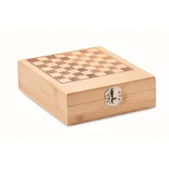 Gift Campaign Scatola di bambù che include un mini gioco di scacchi e un set da vino></noscript> Gadget Per Vino