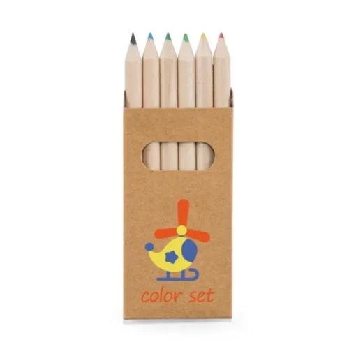 Gift Campaign Scatola di carta kraft con 6 matite colorate Essential> Gadget Per La Scuola|Matite Colorate