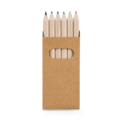 Gift Campaign Scatola di carta kraft con 6 matite colorate Essential> Gadget Per La Scuola|Matite Colorate