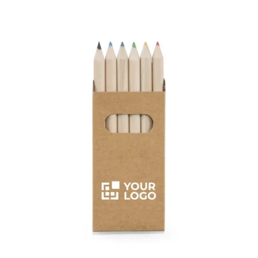 Gift Campaign Scatola di carta kraft con 6 matite colorate Essential> Gadget Per La Scuola|Matite Colorate