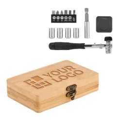 Gift Campaign Scatola per attrezzi con logo in bambù e 13 accessori></noscript> Altri Attrezzi