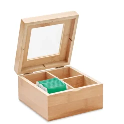 Gift Campaign Scatola per bustine tè coperchio con finestra con 4 scomparti Bamboo> Tazzine Da Caffè E Tazze Tè