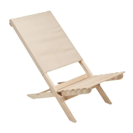 Gift Campaign Sdraio da spiaggia pieghevole in legno con schienale in poliestere> Gadget Da Mare