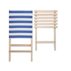 Gift Campaign Sdraio da spiaggia pieghevole in legno con schienale in poliestere></noscript> Gadget Da Mare