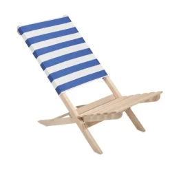 Gift Campaign Sdraio da spiaggia pieghevole in legno con schienale in poliestere></noscript> Gadget Da Mare
