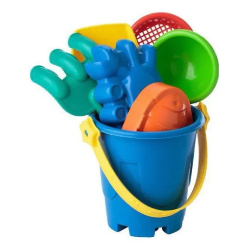 Gift Campaign Secchiello da spiaggia con palette, rastrello, setaccio e stampini> Gadget Da Mare