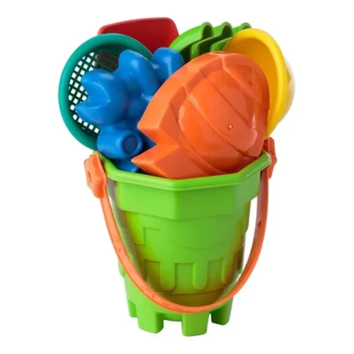 Gift Campaign Secchiello da spiaggia con palette, rastrello, setaccio e stampini> Gadget Da Mare