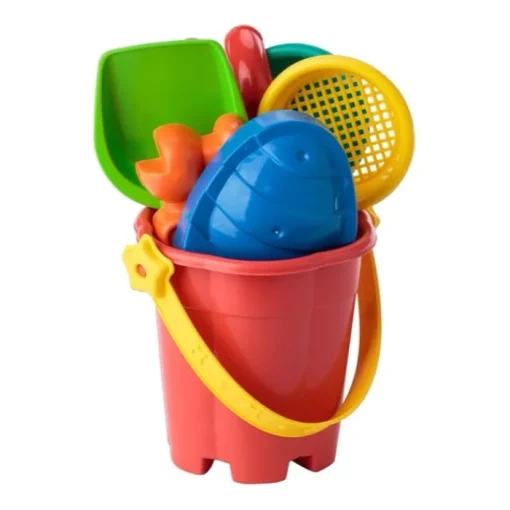 Gift Campaign Secchiello da spiaggia con palette, rastrello, setaccio e stampini> Gadget Da Mare