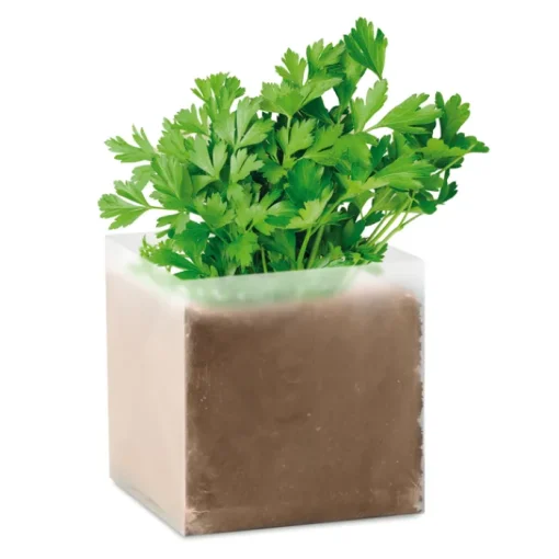 Gift Campaign Semi di prezzemolo e compost da giardino in sacchetti personalizzati> Vasetti Con Semi