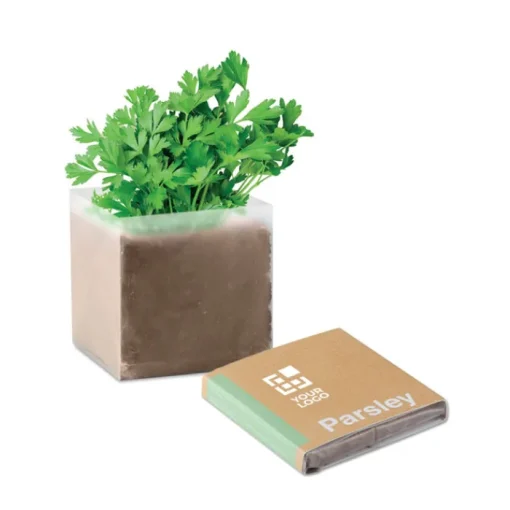 Gift Campaign Semi di prezzemolo e compost da giardino in sacchetti personalizzati> Vasetti Con Semi