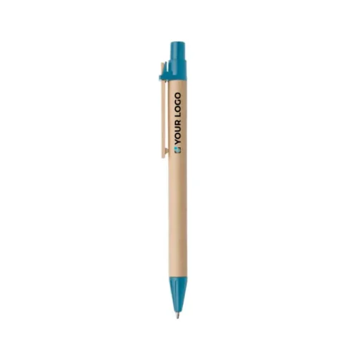 Gift Campaign Semplice penna in cartone con clip in legno inchiostro blu Woodclip> Penne Ecologiche