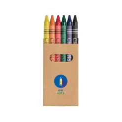 Gift Campaign Set 6 colori a cera in scatola di cartone personalizzabile Window> Gadget Per La Scuola|Matite Colorate