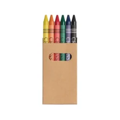 Gift Campaign Set 6 colori a cera in scatola di cartone personalizzabile Window> Gadget Per La Scuola|Matite Colorate