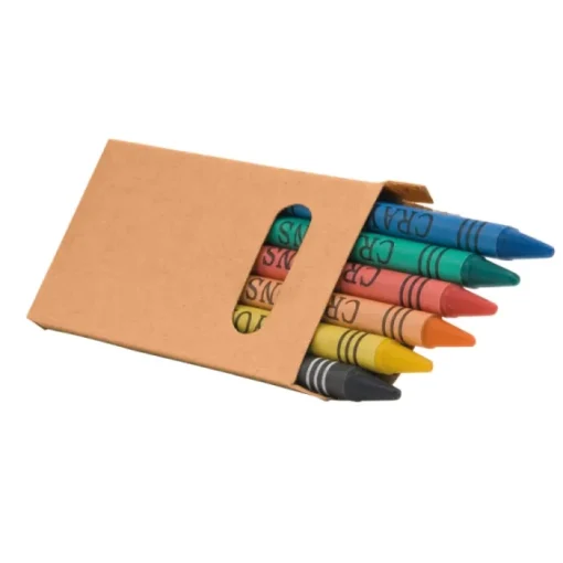 Gift Campaign Set 6 colori a cera in scatola di cartone personalizzabile Window> Gadget Per La Scuola|Matite Colorate