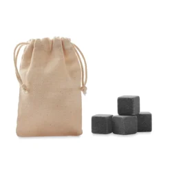 Gift Campaign Set 4 cubetti di ghiaccio in pietra riutilizzabili con sacchetto Cotton> Altri Utensili Da Cucina