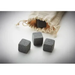 Gift Campaign Set 4 cubetti di ghiaccio in pietra riutilizzabili con sacchetto Cotton> Altri Utensili Da Cucina