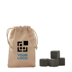 Gift Campaign Set 4 cubetti di ghiaccio in pietra riutilizzabili con sacchetto Cotton></noscript> Altri Utensili Da Cucina
