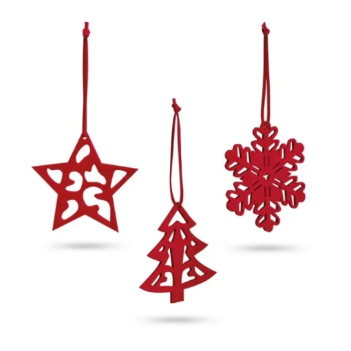 Gift Campaign Set 3 decorazioni natalizie in feltro: stella, albero e fiocco di neve> Gadget Natalizi