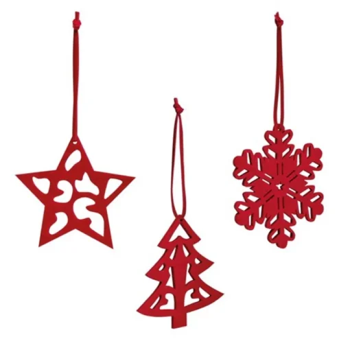 Gift Campaign Set 3 decorazioni natalizie in feltro: stella, albero e fiocco di neve> Gadget Natalizi