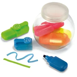 Gift Campaign Set 5 evidenziatori promozionali più colori in barattolo con logo Fun> Regali Per Bambini|Evidenziatori