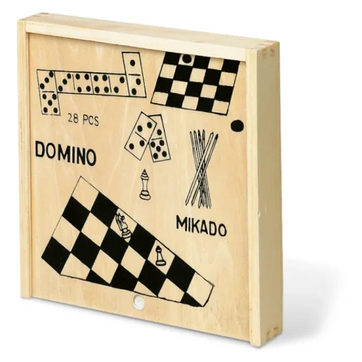 Gift Campaign Set 4 giochi in 1 in contenitore di personalizzabile Woodbox> Regali Per Bambini|Giochi E Passatempo