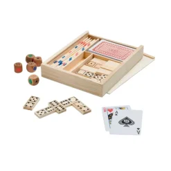 Gift Campaign Set 4 giochi in 1 in scatola di legno personalizzabile Multigame> Giochi E Passatempo