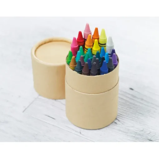 Gift Campaign Set 30 pastelli in astuccio di cartone cilindrico promozionale Wax 30> Regali Per Bambini|Matite Colorate