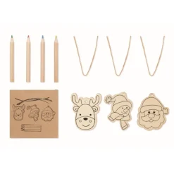 Gift Campaign Set con 4 pastelli e 3 figure natalizie da colorare> Gadget Natalizi