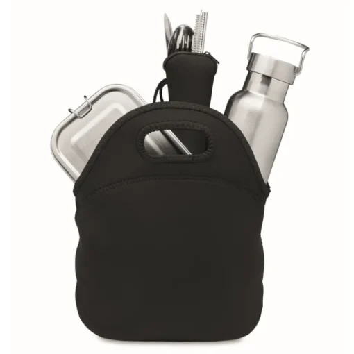 Gift Campaign Set con borraccia, portapranzo, posate e borsa in neoprene Lunch TakeAway> Porta Pranzo|Gadget Per L'Ufficio