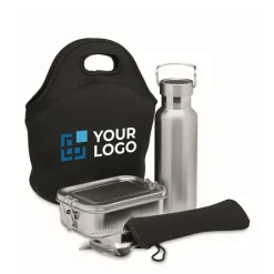 Gift Campaign Set con borraccia, portapranzo, posate e borsa in neoprene Lunch TakeAway></noscript> Porta Pranzo|Gadget Per L'Ufficio