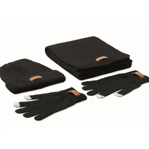 Gift Campaign Set con guanti, sciarpa e zuccotto con etichetta per logo Winter RPET> Sciarpe E Scaldacollo|Guanti