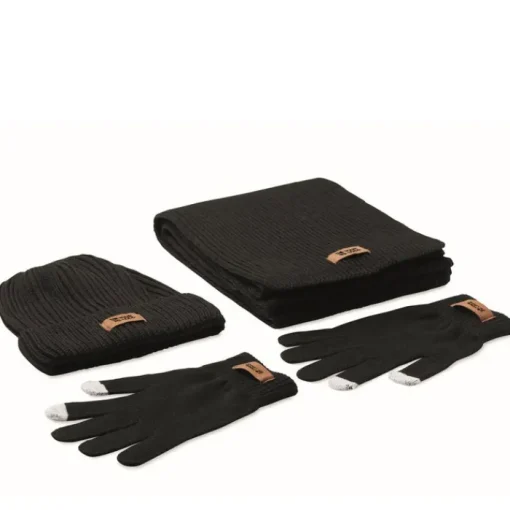 Gift Campaign Set con guanti, sciarpa e zuccotto con etichetta per logo Winter RPET> Sciarpe E Scaldacollo|Guanti