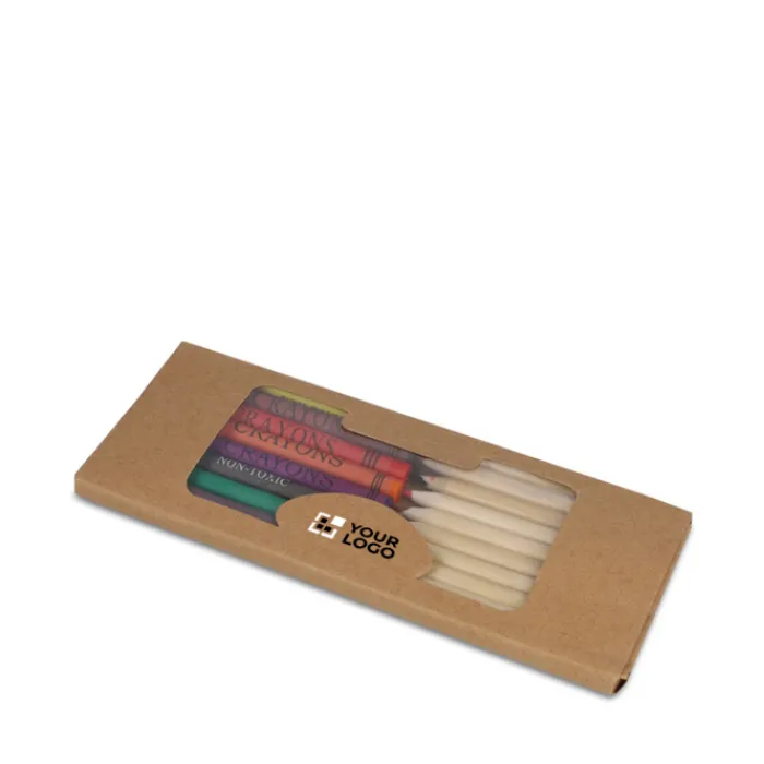 Gift Campaign Set con pastelli e colori a cera in carta kraft promozionale> Matite Colorate