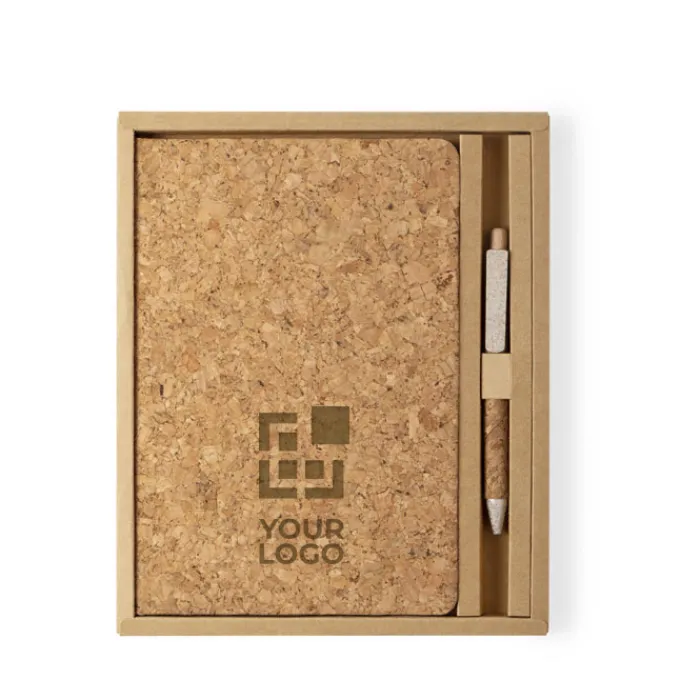 Gift Campaign Set con quaderno coeprtina sughero e penna in scatola regalo Corkstyle> Taccuini Con Penna|Taccuini Ecologici