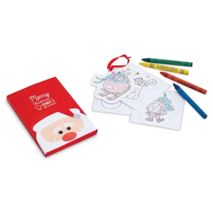 Gift Campaign Set da colorare con 8 disegni prestampati e 4 colori a cera Santa> Gadget Natalizi
