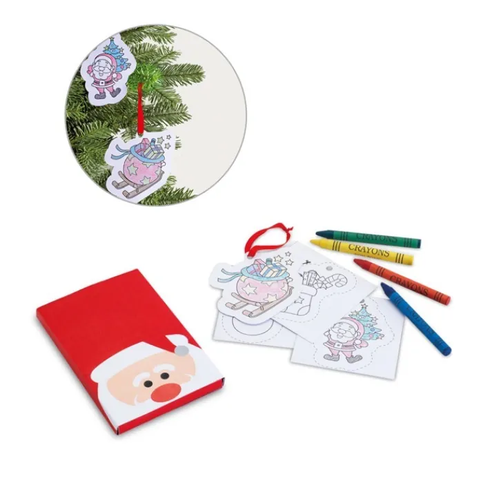 Gift Campaign Set da colorare con 8 disegni prestampati e 4 colori a cera Santa> Gadget Natalizi
