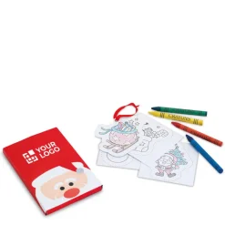 Gift Campaign Set da colorare con 8 disegni prestampati e 4 colori a cera Santa></noscript> Gadget Natalizi