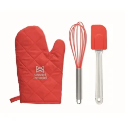 Gift Campaign Set da cucina con guanto da forno personalizzabile, frusta e spatola Cook></noscript> Altri Utensili Da Cucina