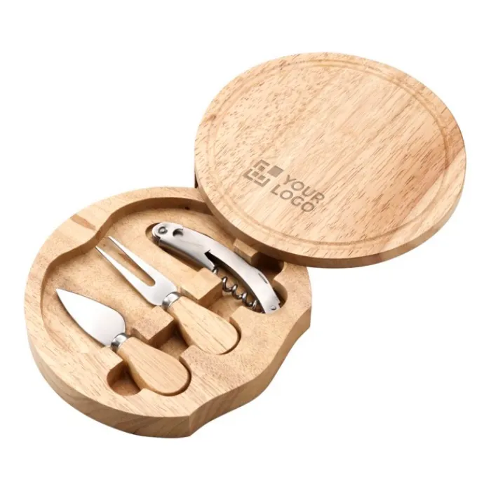 Gift Campaign Set da formaggio con tagliare in legno di pino ed accessori con logo> Altri Utensili Da Cucina