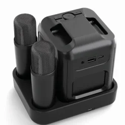 Gift Campaign Set da karaoke in plastica riciclata con 2 microfoni e altoparlante 5W></noscript> Casse Personalizzate