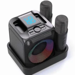 Gift Campaign Set da karaoke in plastica riciclata con 2 microfoni e altoparlante 5W></noscript> Casse Personalizzate